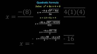 Solve a Quadratic Equation Using the Quadratic Formula math maths quadraticformula [upl. by Akcirderf]