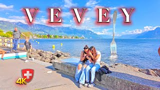 SWITZERLAND VEVEY 🇨🇭 Experience the Beauty of Veveys Embankment of Lake Geneva amp Old Town 4K [upl. by Rocker879]