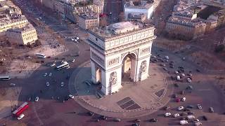 Arc de Triomphe by drone 4K [upl. by Faso55]