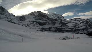 Skiing  Kleine Scheidegg Piste 35amp34 in Jungfrau Ski Region [upl. by Holcman]