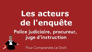 Les acteurs de lenquête  police judiciaire procureur juge dinstruction  Comprendre le droit [upl. by Legnaesoj464]