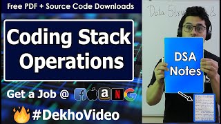 Coding Push Pop isEmpty and isFull Operations in Stack Using an Array C Code For Stack [upl. by Aenej953]