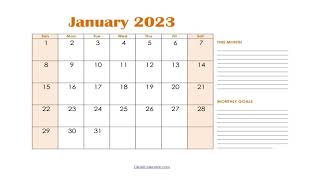 Printable Calendar 2023 with Holidays 2023 Calendar [upl. by Nnyliram]