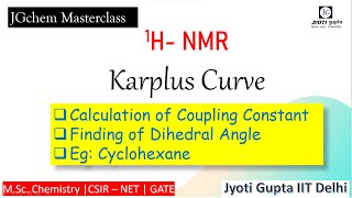 Karplus Equation amp Curve  J value calculation Dihedral angles Cyclohexane aa amp ee protons J value [upl. by Hitt717]