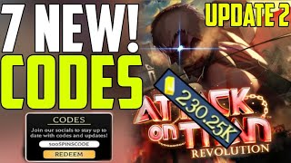 UPDATE 2💫ATTACK ON TITAN REVOLUTION ROBLOX CODES 2024  ATTACK ON TITAN CODES ROBLOX [upl. by Ytsim]