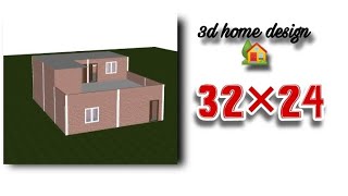 32×24 3d home design 🏡 please like and subscribe [upl. by Enovahs]