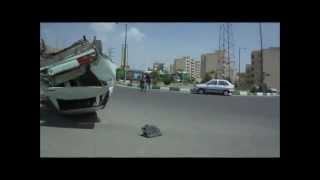 ‪35 Meter Jump With Car  Iranian Stunt Crew  stunt13 [upl. by Atsillac]