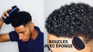 COMMENT DÉFINIR SES BOUCLES AVEC UNE ÉPONGE  ROUTINE CHEVEUX BOUCLÉS GARÇON [upl. by Dehlia303]