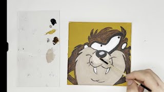 Painting Taz the Tasmanian Devil  Fun Cartoon Art Lesson [upl. by Horatio195]