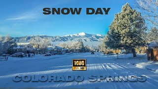 Colorado Springs HD  A day after a snowstorm driving from neighborhood to Garden of the Gods [upl. by Bracci488]