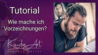 Vorzeichnungen für realistische Malerei Tutorial ★ Pastellkreide ★ Kinader Art [upl. by Zoha]