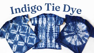 How to Shibori Tie Dye with Indigo 3 Designs [upl. by Jake]