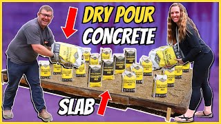 STUPID EASY DRY POUR CONCRETE DIY Concrete Slab or Walkway [upl. by Erin]