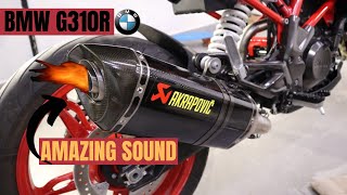 AKRAPOVIC vs STOCK exhaust Sound AMAZING BEFORE AND AFTER  Quick INSTALATION guide BMW G310R [upl. by Brazee]