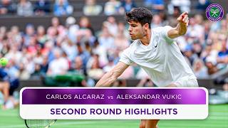 Emphatic from Alcaraz  Carlos Alcaraz vs Aleksandar Vukic  Highlights  Wimbledon 2024 [upl. by Margaret304]