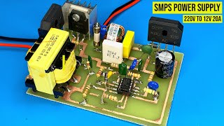 how to make 220v to 12v 20a power supply  ATX Power Supply jlcpcb [upl. by Aicatsanna]