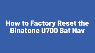 How to do a Factory Reset on a Binatone U700 [upl. by Moir]