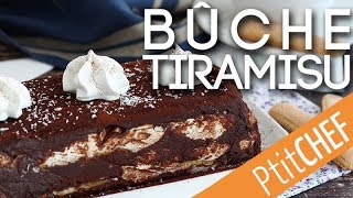 Recette de bûche tiramisu  Ptitchefcom [upl. by Saddler]