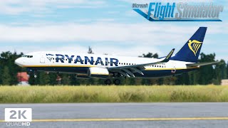 Realistic Ryanair landing into Aarhus Denmark  Real ATC  Ryanair B738  MSFS 2020 [upl. by Aikym928]