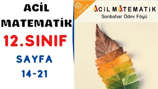 12SINIF ACİL MATEMATİK SONBAHAR ÖDEV FÖYÜ [upl. by Nameerf]