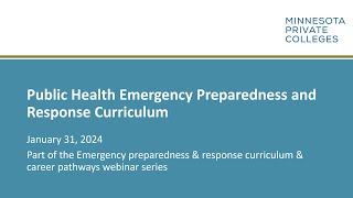 Public Health Emergency Preparedness and Response Curriculum 101 [upl. by Winn992]