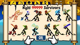 NIGHT 99999 SURVIORS UNLOCK FULL X9999 ARMY ITEMS  STICK WAR LEGACY [upl. by Herzel]