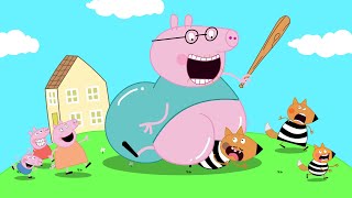 Peppas Fat Dad Turns Giant Peppa Pigggg Funny Animation [upl. by Maag]