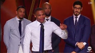 Russell Westbrook 2017 MVP Speech  DISSES Kevin Durant for Joining Warriors  2017 NBA AWARDS [upl. by Snave]