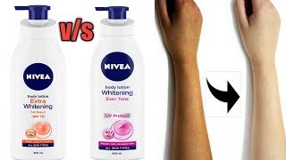 Nivea Extra whitening Body lotion Spf15 reviewnivea whitening bodylotion comparisonskin whitening [upl. by Nwahsear]