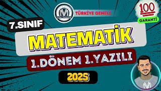 7Sınıf Matematik 1Dönem 1Yazılıya Hazırlık 📝2025 [upl. by Gipps320]