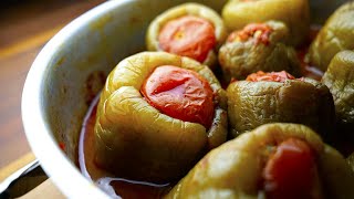 Biber Dolması  Turkish Style Stuffed Peppers [upl. by Mindi615]