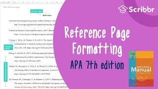 APA 7th Edition Formatting the APA Reference Page  Scribbr 🎓 [upl. by Ainos]