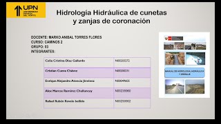 HIdrologia Hidraulica de Cunetas y zanjas de Coronacion [upl. by Girardo]