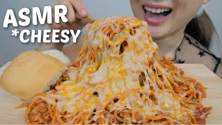 ASMR CHEESY Filipino Spaghetti Relaxing Eating Sounds  NE Lets Eat [upl. by Anaek]