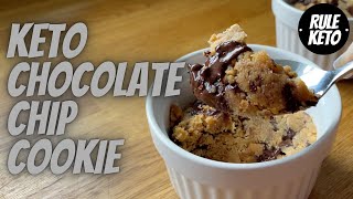 2 Minute Keto Chocolate Chip Cookie  The BEST Keto Microwavable Cookie [upl. by Marlin]