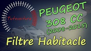 Changer son filtre habitacle  Peugeot 308 CC [upl. by Yelreveb]