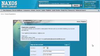 Naxos Music Library Erstellen eines StudentplaylistAccounts [upl. by Roter]