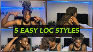 5 Quick and Easy Loc Styles for Men  CHEST LENGTH LOCS [upl. by Swann]