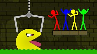 Stickman Animation The Epic Adventure of Watergirl and Fireboy vs Pacman [upl. by Seligman]