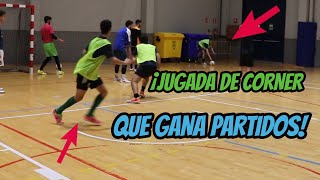 JUGADA de CORNER FUTSAL  Bloqueo y pasillo  Estrategia Fútbol sala [upl. by Itida]