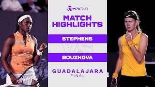 Sloane Stephens vs Marie Bouzkova  2022 Guadalajara Final  WTA Match Highlights [upl. by Asta]