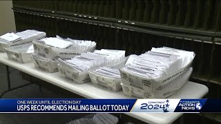 Voters should send their ballots in the mail now USPS says [upl. by Harbard]