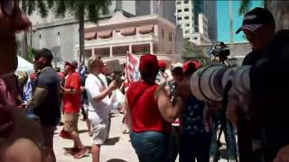 Supporters Gather Outside Trump Arraignment [upl. by Zelle851]