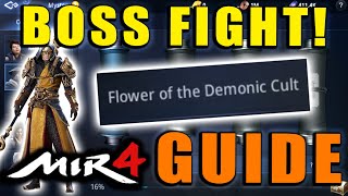 MIR4  Myriad Needle  Flower of the Demonic Cult Guide HUGE BOSS FIGHT Dusk Armado Walkthrough [upl. by Flem]