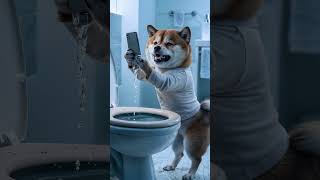 Drop Phone in Toilet dog puppy AI [upl. by Ssenav905]