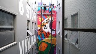 Making 6 Story Tall VINYL MURALS  Art Scanning and Printing a Mural [upl. by Toblat]