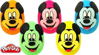 Aprende los Colores con Huevos Sorpresas de Mickey Mouse Plastilina Play Doh [upl. by Atalante]