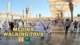 Medina Walking Tour Inside Masjid Al Nabawi and Downtown  Saudi Arabia [upl. by Yehs607]