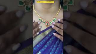 Kerala palak necklace with matching studBack side screw patternWith back chain Full set 550 [upl. by Aivatnuhs]