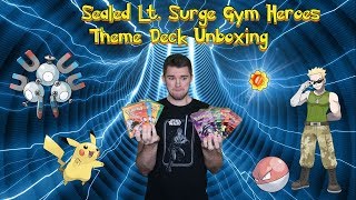 Vintage Lt Surge Gym Heroes Sealed Pokemon Theme Deck Unboxing [upl. by Airoled139]